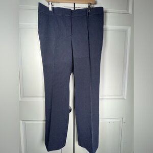 NWT Ann Taylor The Straight Style Dress Trousers Blue White Dotted size 14